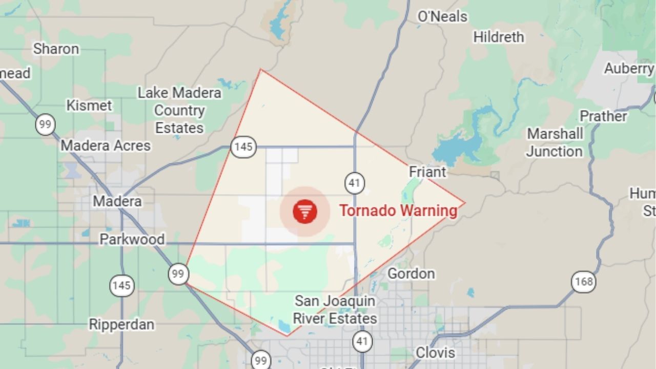 National Weather Service Issues Tornado Warning in Madera, Fresno ...