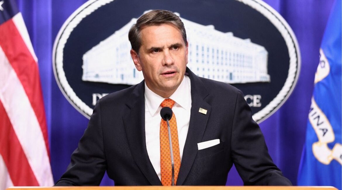 Acting U.S. Attorney General Todd Blanche speaks during a press conference at the Justice Department in Washington, D.C., U.S., April 7, 2026. (Reuters/Kevin Lamarque)