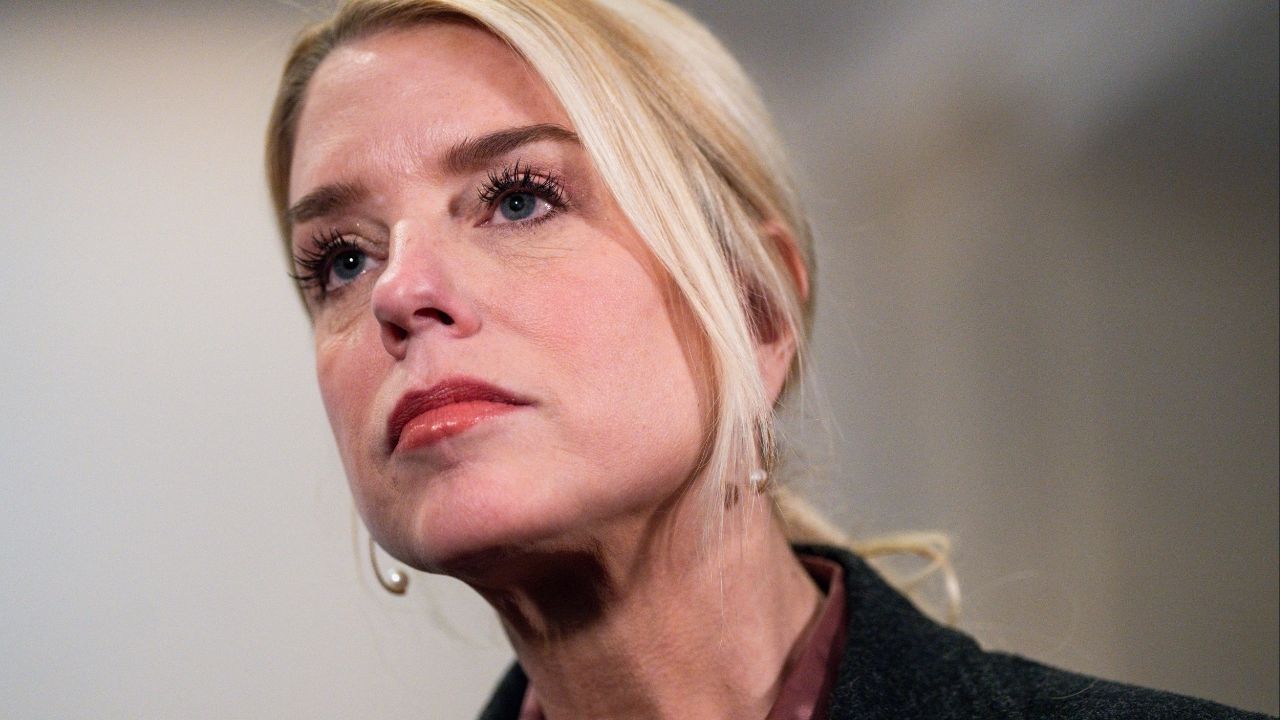 Attorney General Pam Bondi speaks to reporters following a closed-door briefing about the Epstein files with members of the House Oversight and Government Reform Committee at the Capitol in Washington, March 18, 2026. President Trump has not made a final decision, but he has floated the idea of replacing Bondi with Lee Zeldin, the EPA administrator. (Tierney L. Cross/The New York Times)