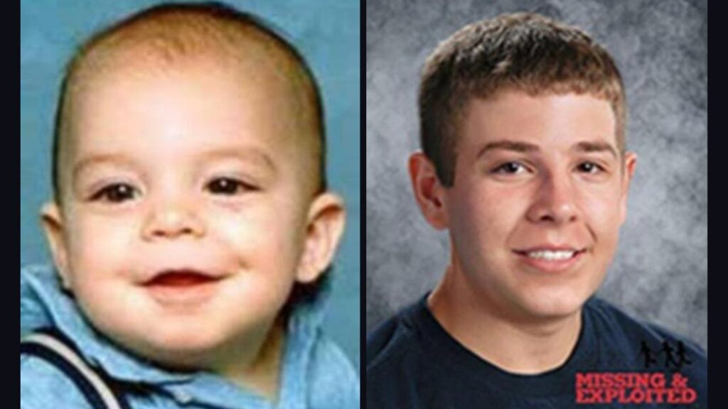 Austin Cole Hernandez, now 29. Photo on the right has been age progressed to 16 (FBI)