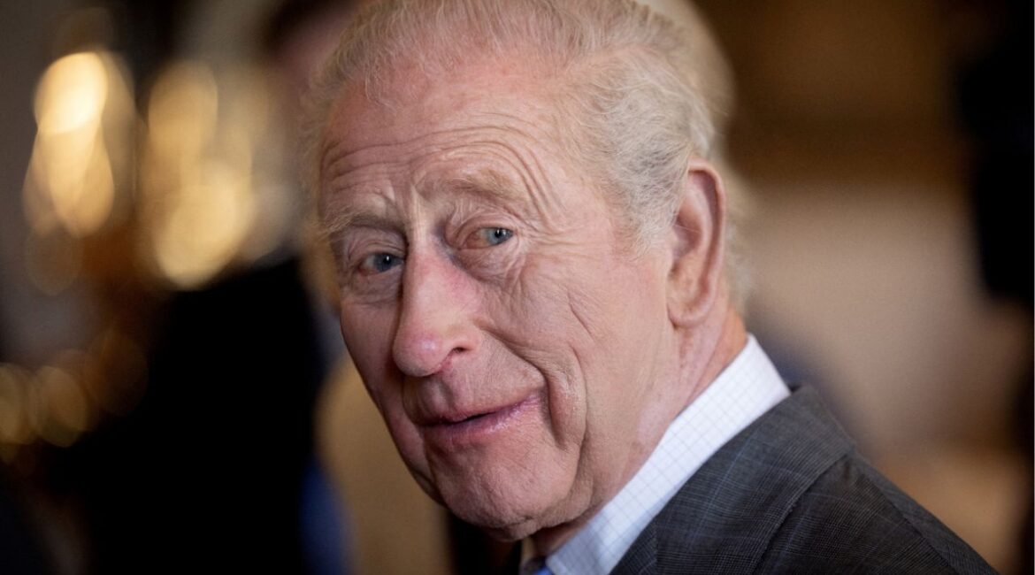 Britain's King Charles looks on as he meets with frontline workers and members from the Scottish Fire and Rescue Services and Police Scotland who assisted in managing the fire at Glasgow Central Station, in March this year, at Dumfries House, Ayrshire. Wednesday April 22, 2026. (Reuters File)