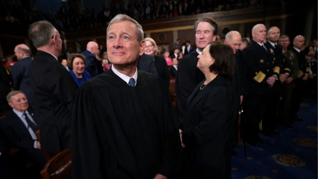 Chief Justice of the Supreme Court John Roberts attends U.S. President Donald Trump's address to a joint session of Congress at the U.S. Capitol on March 4, 2025 in Washington, DC. (Win McNamee/Pool via Reuters)