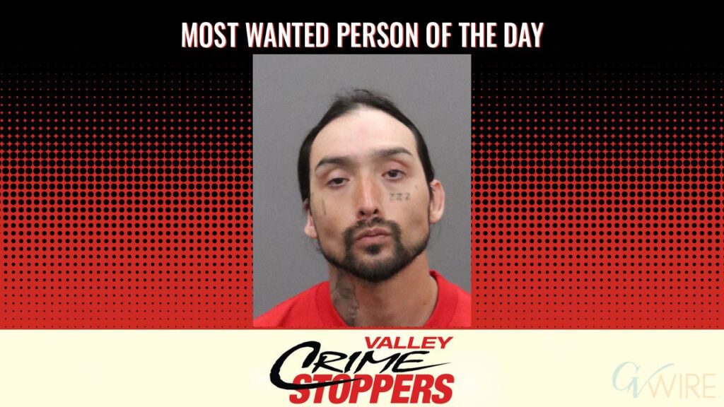 David Ruiz is Valley Crime Stoppers' Most Wanted Person of the Day for April 28, 2026. (Valley Crimes Stoppers)