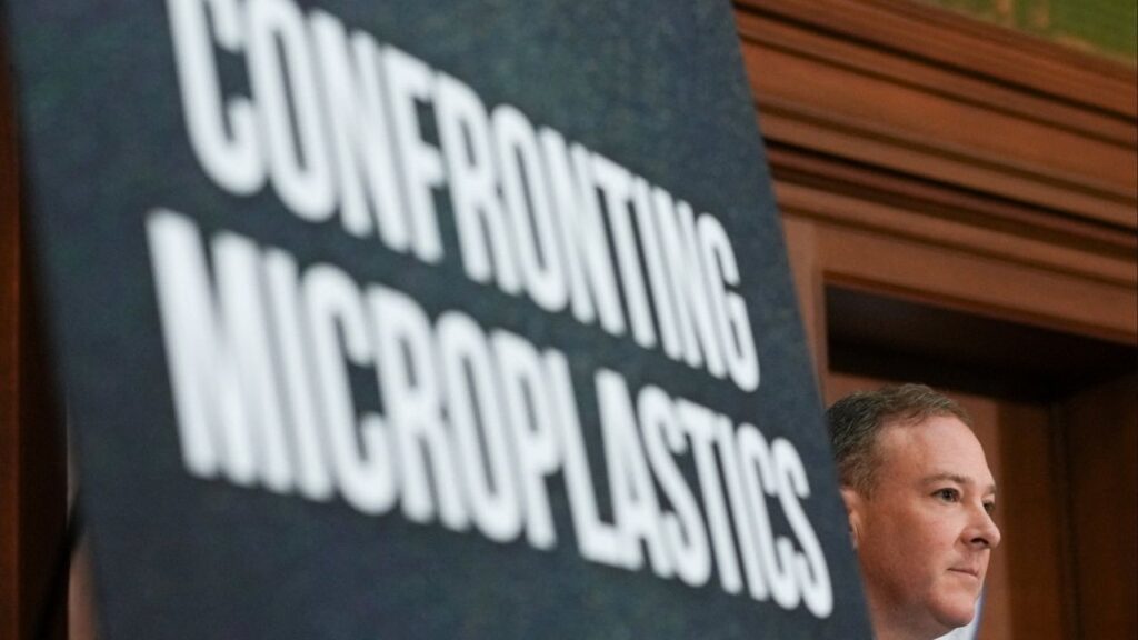 Environmental Protection Agency (EPA) Administrator Lee Zeldin looks on during an announcement on microplastics at the EPA headquarters in Washington, D.C., U.S., April 2, 2026. (Reuters/Ken Cedeno)