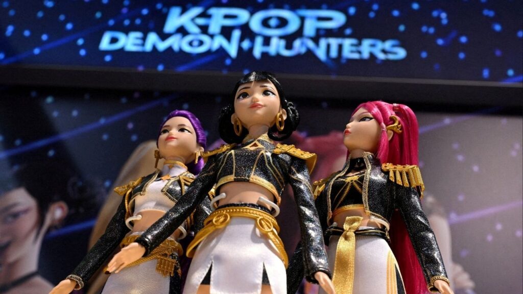 Figures from the "KPop Demon Hunters" toy series are on display at Mattel's booth at the Nuremberg Toy Fair in Nuremberg, Germany, January 26, 2026. (Reuters File)