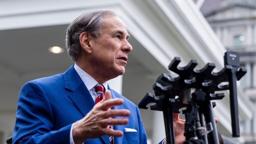 Gov. Greg Abbott of Texas speaks outside the White House after attending an event in Washington, Feb. 5, 2025. The office of Gov. Abbott said on Monday, April 13, that Texas would pull $110 million in public safety spending for Houston — including for the Police Department — unless Mayor John Whitmire vowed to stop enforcing a new city ordinance outlining how its police officers engage with ICE. (Eric Lee/The New York Times)