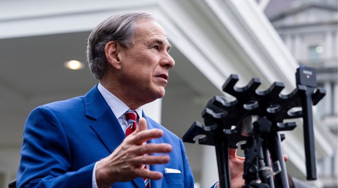 Gov. Greg Abbott of Texas speaks outside the White House after attending an event in Washington, Feb. 5, 2025. The office of Gov. Abbott said on Monday, April 13, that Texas would pull $110 million in public safety spending for Houston — including for the Police Department — unless Mayor John Whitmire vowed to stop enforcing a new city ordinance outlining how its police officers engage with ICE. (Eric Lee/The New York Times)