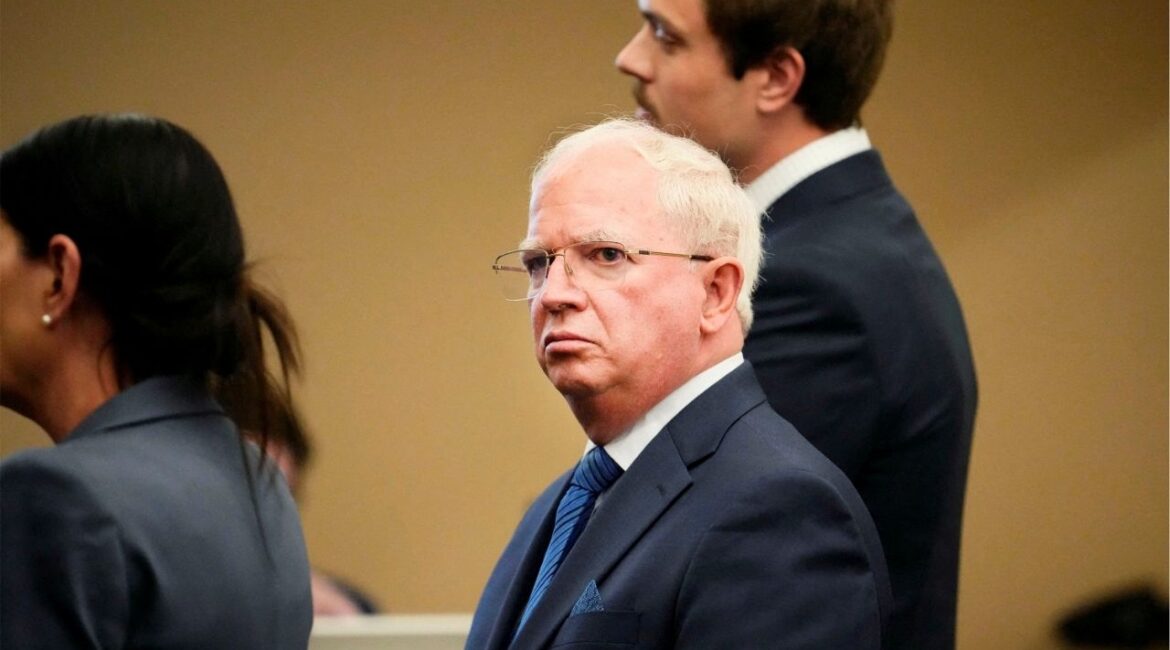 John Eastman, a former lawyer for the Trump campaign, looks on during his arraignment with his attorneys in Maricopa County Superior Court, in Phoenix, Arizona, U.S., May 17, 2024. (Reuters File)