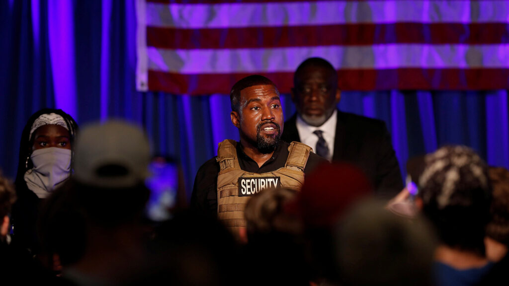 Rapper Kanye West holds his first rally in support of his presidential bid in North Charleston, South Carolina, U.S. July 19, 2020. (Reuters File/Randall Hill)