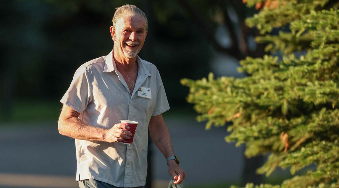 Reed Hastings, co-founder and Executive Chairman of Netflix, attends the Allen and Company Sun Valley Media and Technology Conference at The Sun Valley Resort in Sun Valley, Idaho, U.S., July 11, 2025. (Reuters/Brendan McDermid)