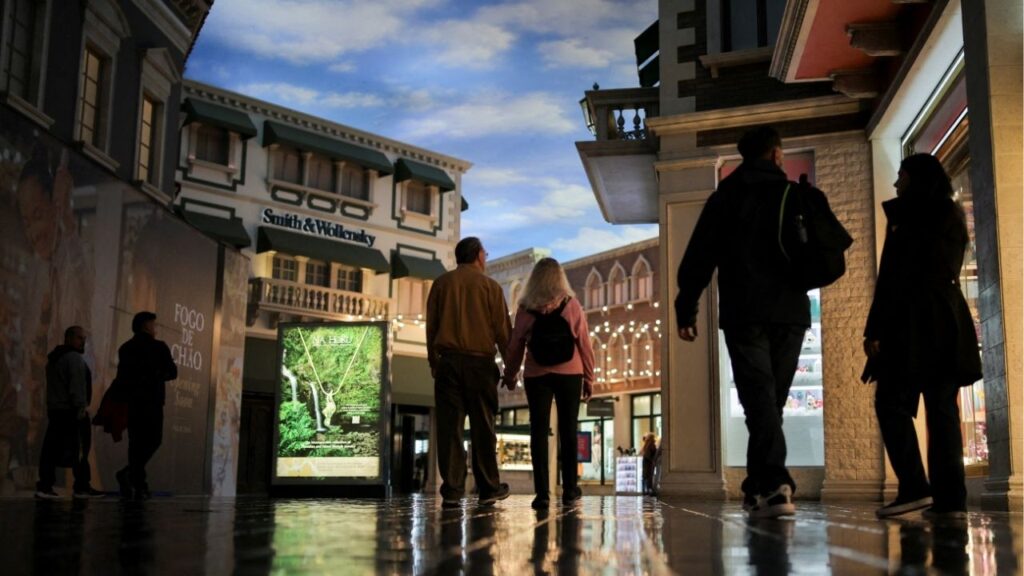 People walk through a shopping mall at The Venetian Las Vegas resort, in Las Vegas, Nevada, U.S., November 18, 2025. (Reuters File)