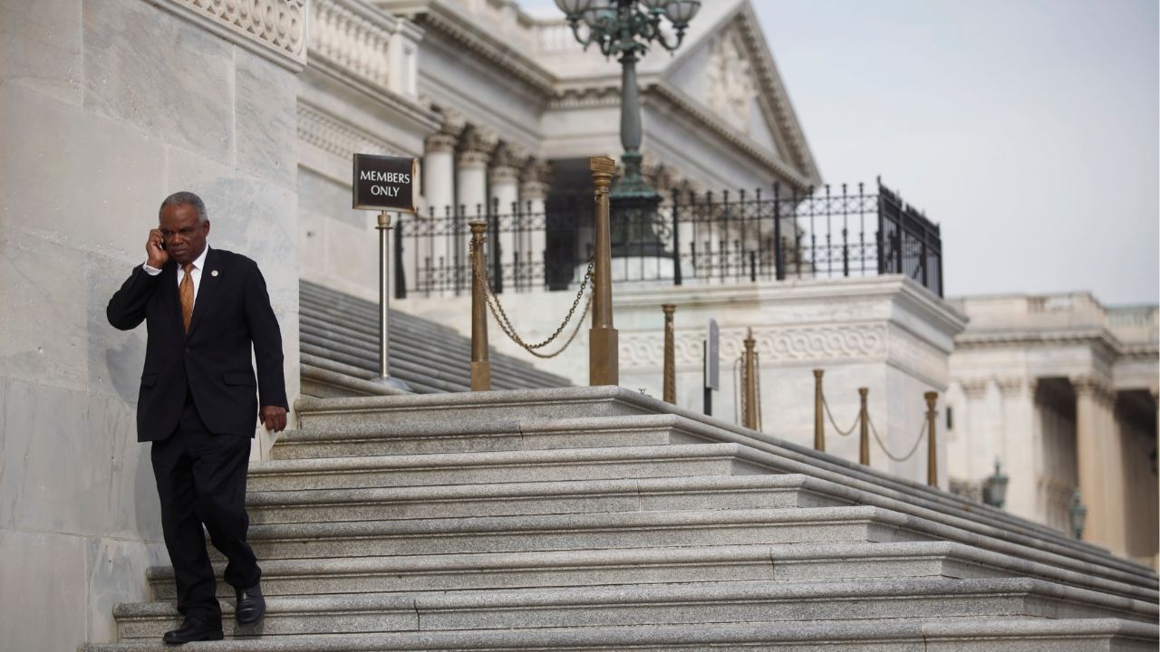 Rep. David Scott (D-Ga.) speaks on the phone outside the Capitol in Washington, Jan. 3, 2013. Scott, a Georgia Democrat who served nearly three decades in the state’s legislature before being elected to Congress, has died at 80 years old, House leaders announced on Wednesday, April 22, 2026. (Luke Sharrett/The New York Times)