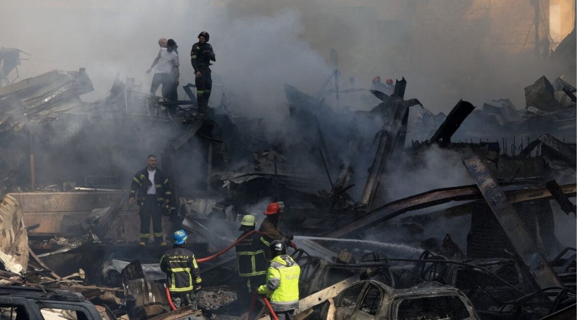Rescuers work at the site of an Israeli strike in Beirut, Lebanon, April 8, 2026. (Reuters/Mohamed Azakir)