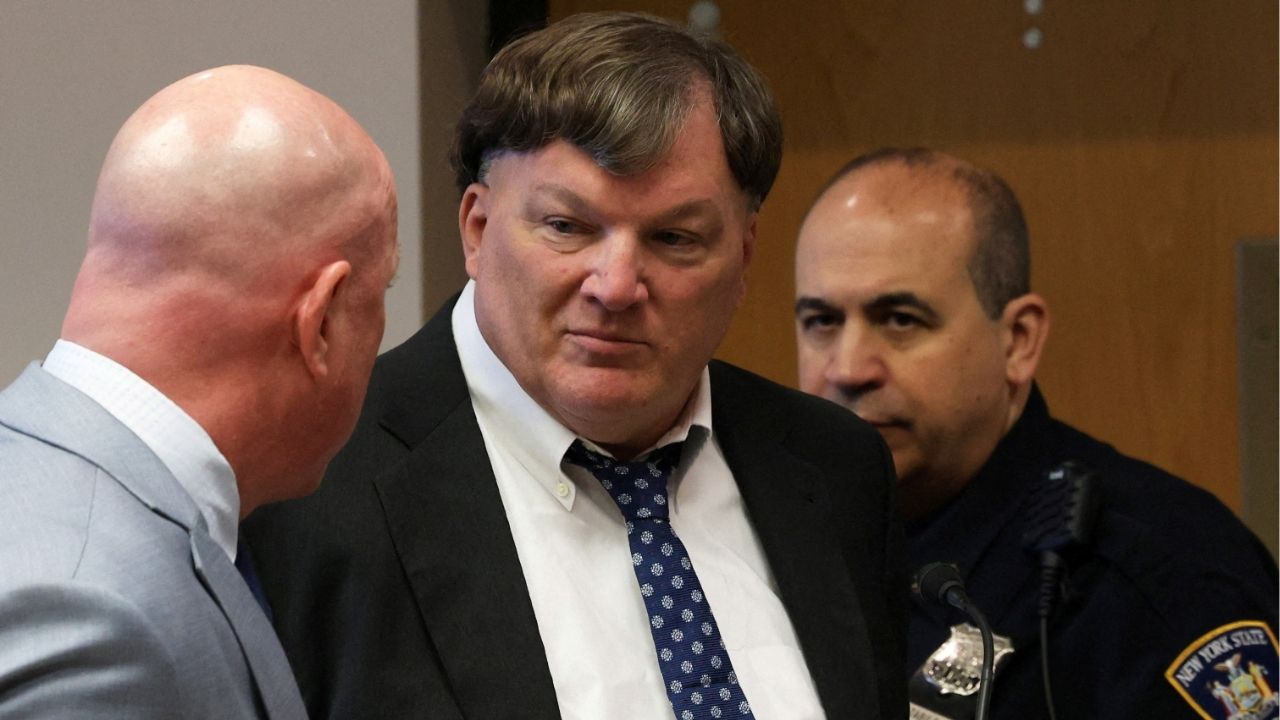 Rex A. Heuermann, who was accused of the murders of eight women during a 17-year killing spree, in which he had been dubbed the Gilgo Beach serial killer, pleads guilty at court in Riverhead, New York, U.S. April 8, 2026. James Carbone/Pool via REUTERS