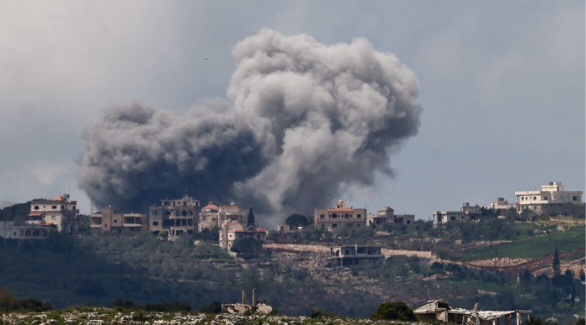 Smoke rises following an airstrike in Lebanon, as seen from Israeli side of the border, April 11, 2026. (Reuters/Amir Cohen)
