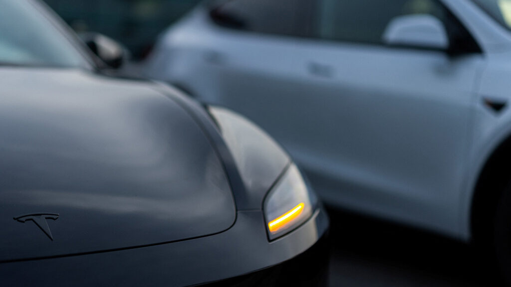 Tesla vehicles are shown at a Tesla dealership in Buena Park, California, U.S., January 28, 2026. (Reuters/Mike Blake)