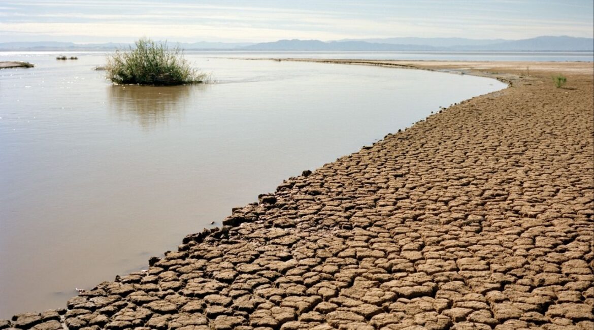 The Alamo River empies into the Salton Sea near Calipatria, Calif., on Jan. 23, 2026. Scientists have long known that lithium existed in the hot, mineral-rich brine below the Salton Sea. (Scott Rossi/The New York Times)