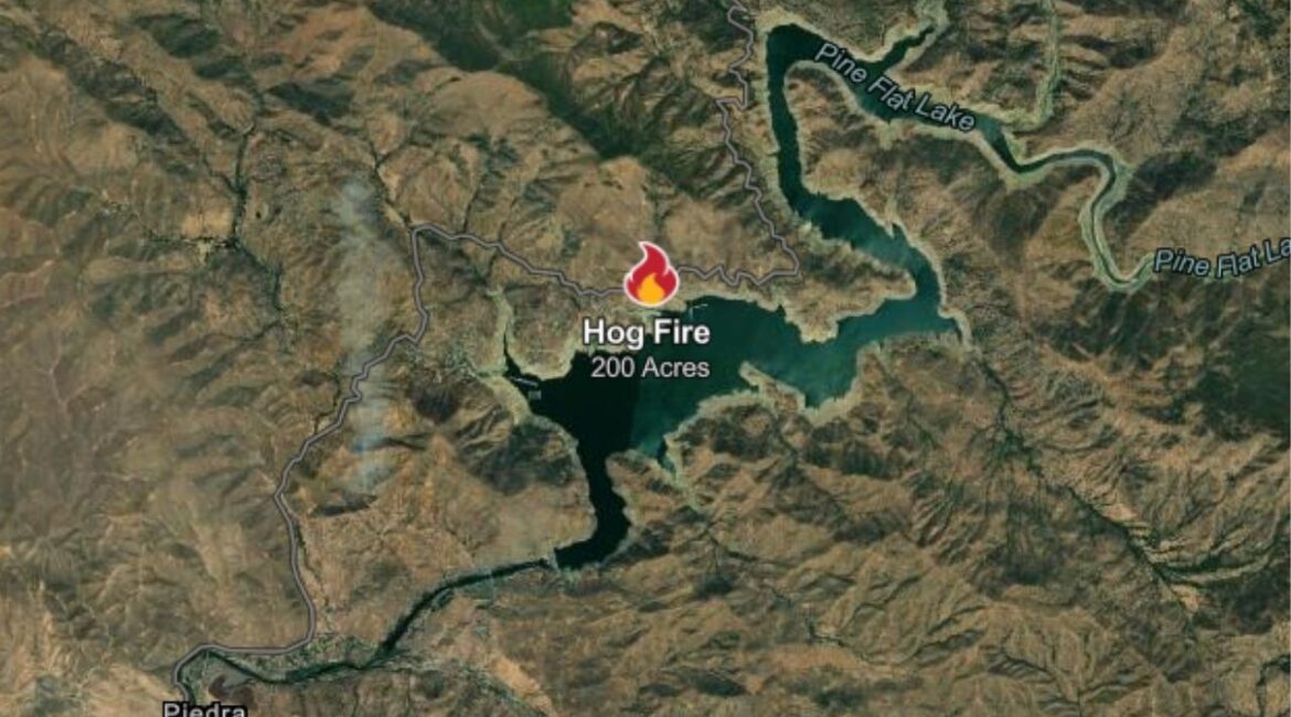 The Hog Fire in Fresno County has burned 200 acres and is 40% contained as crews continue battling the active wildfire in the Sierra National Forest as of Thursday, April 23, 2026, with the cause still under investigation. (CalFire)