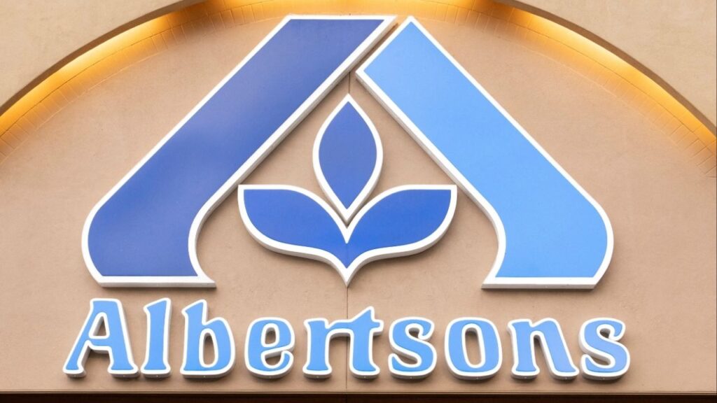 The logo of Albertsons supermarket as shoppers browse for groceries ahead of the Thanksgiving Day holiday in Redmond, Washington, U.S., November 24, 2025. (Reuters File)