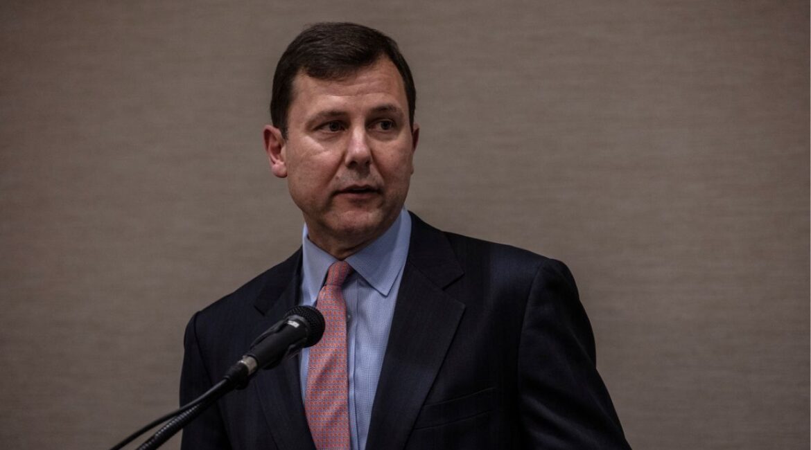 Tom Kean Jr., a former state Senate Republican leader and son of a former governor, speaks at a candidates’ forum in Scotch Plains, N.J. Oct. 2, 2022. Kean, a New Jersey Republican who has not cast a vote in the House in nearly two months, said on Monday, April 27, 2026, that he expected to make a full recovery from what he called a “personal medical issue,” but offered no additional details about his health or when he might return to Congress. (Bryan Anselm/The New York Times)