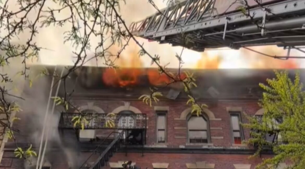 Two people were killed and 11 others injured when a fast-moving fire spread through a five-story Bronx building, drawing more than 250 FDNY and EMS personnel on Tuesday, April 22, 2026. (NYFD)