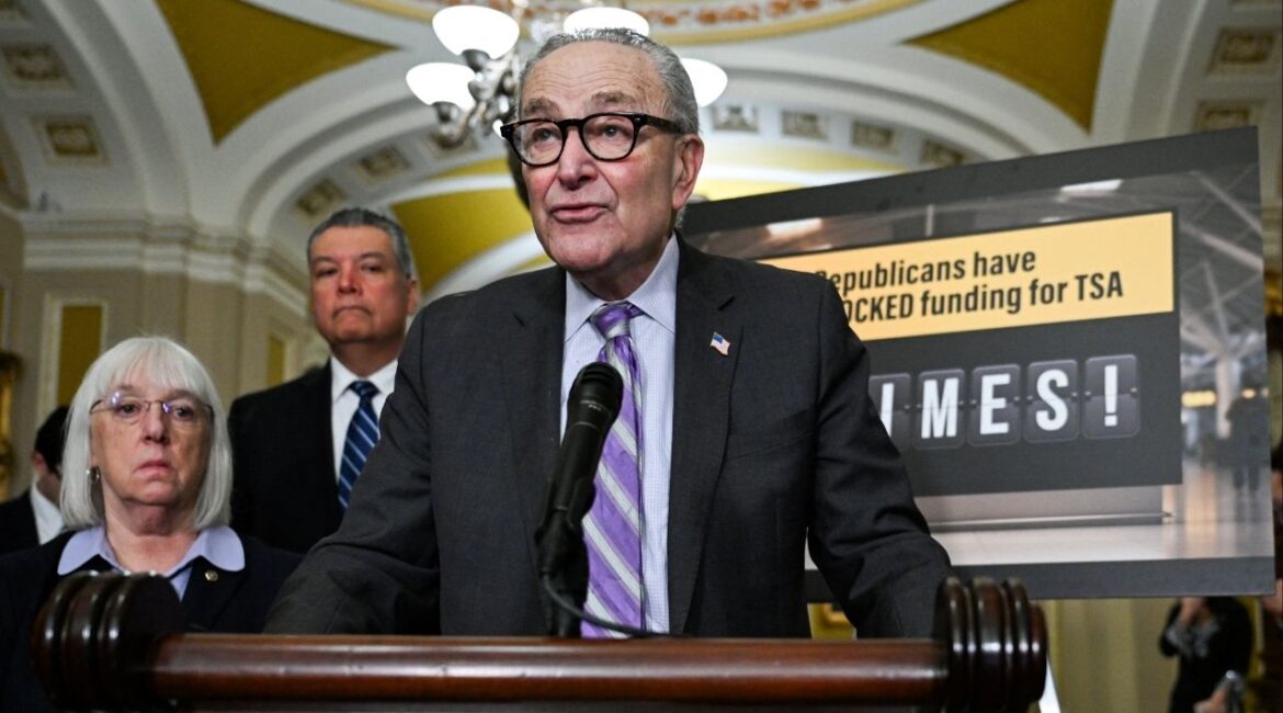 U.S. Senate Minority Leader Chuck Schumer (D-NY) holds a press conference following the Democratic weekly policy lunch on Capitol Hill in Washington, D.C., U.S., March 24, 2026. (reuters/Annabelle Gordon)