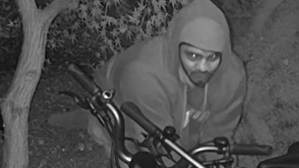 Visalia police are asking for help identifying two suspects caught on video allegedly cutting a lock and stealing two electric bikes worth about $7,000 from West Green Acres early April 5, 2026. (Visalia PD)