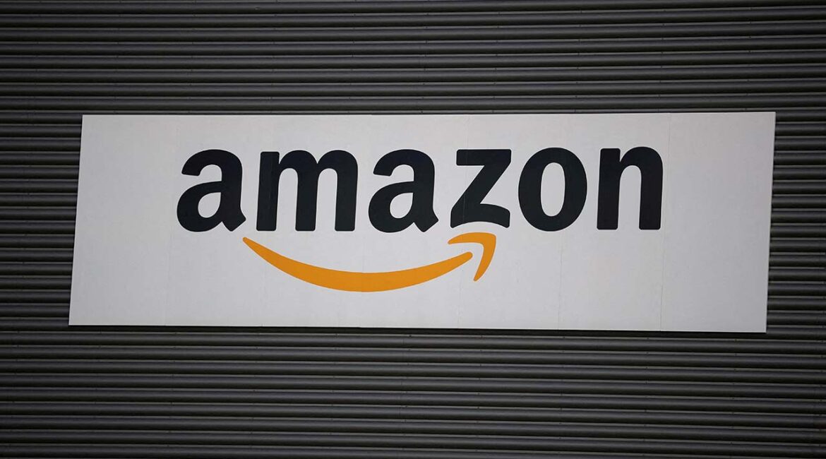 Amazon logo outside an Amazon warehouse in Manchester, Britain, October 28, 2025. (Reuters/File Photo)