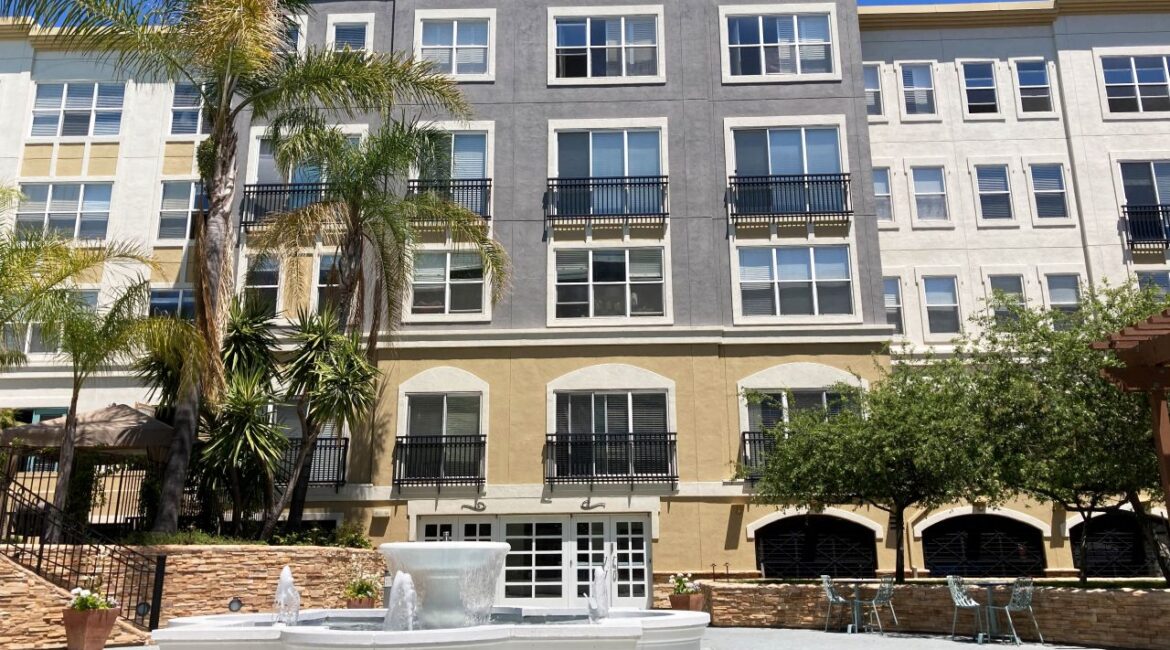 Image of modern mid-rise apartments in Los Angeles