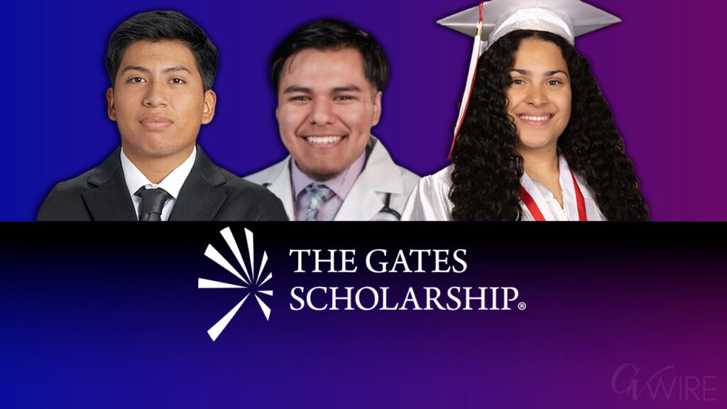 Image of Fresno Unified's Gates Scholarships recipients Bryan Cabrera Garcia, Juan Morales Lopez, and Eliana Palomera