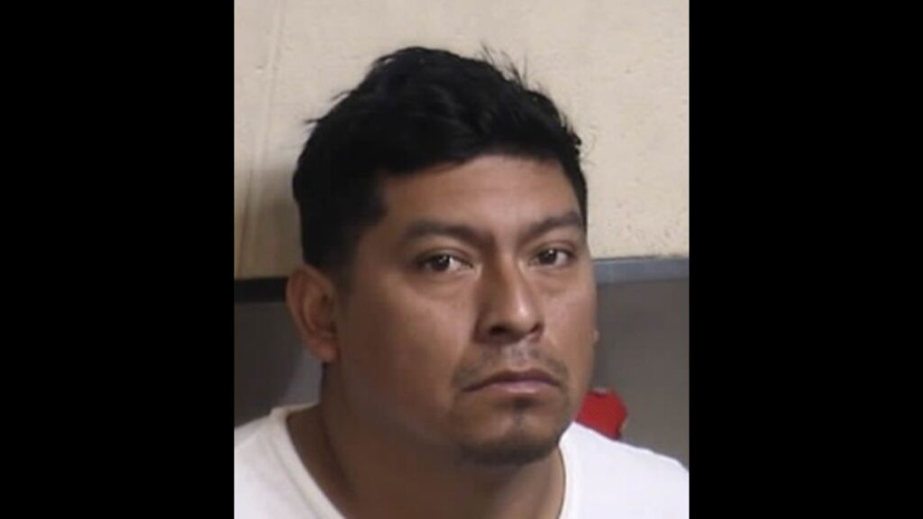 A Coalinga man was arrested on suspicion of domestic violence, child endangerment and DUI after police used a K-9 to apprehend him during a felony traffic stop Saturday, authorities said. (Coalinga PD)