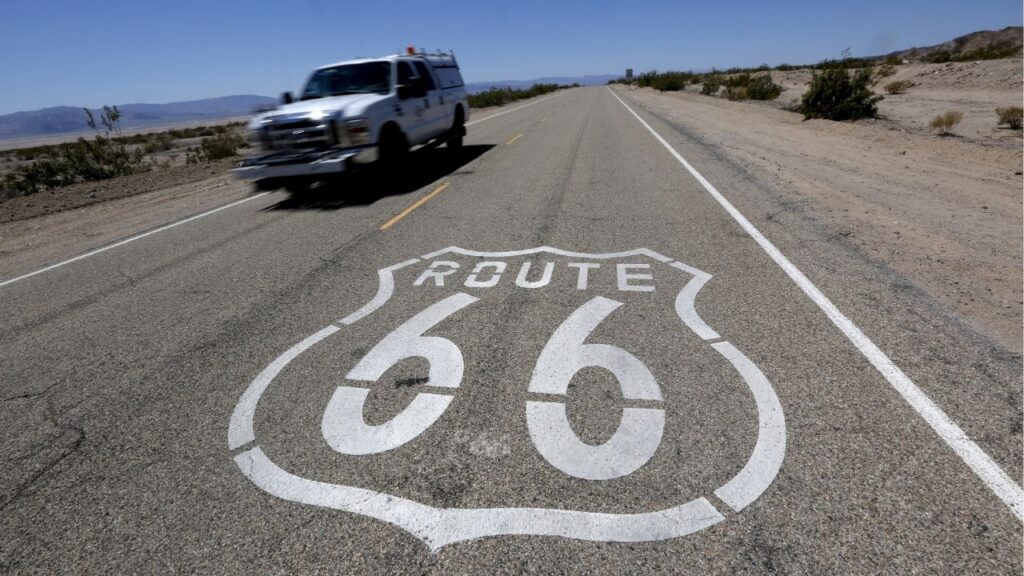 A Route 66 marker, part of the newly named Mojave Trails National Monument, is shown near Amboy, California March 17, 2015. (Reuters File)