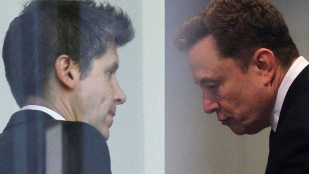 A combination image shows OpenAI CEO Sam Altman and Elon Musk during the trial. (Reuters/Manuel Orbegozo)