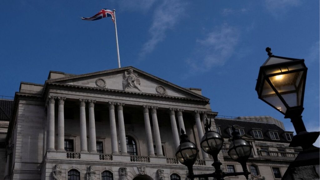 A general view of the Bank of England building in London, Britain, May 8, 2025. (Reuters File)
