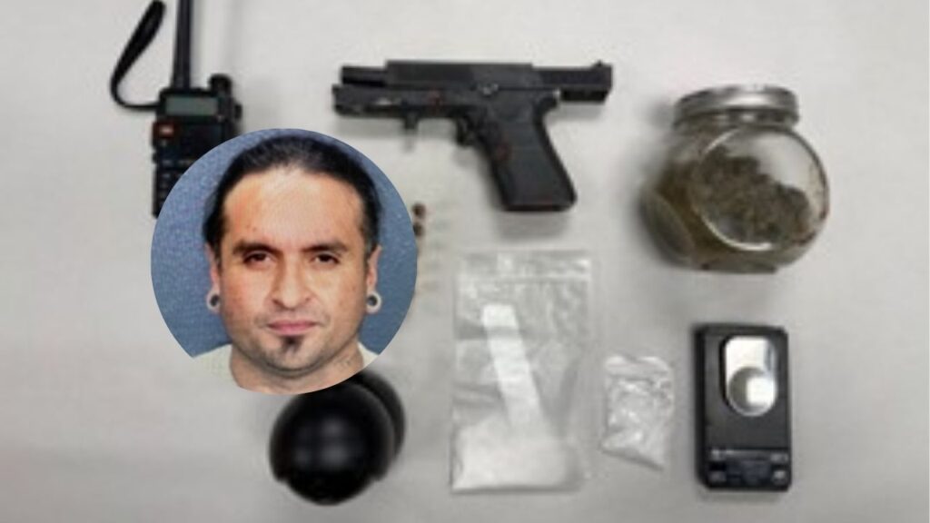 A narcotics search in Coalinga on Friday, May 1, 2026, led to the arrest of a Adan Rivero (picutred) and Joseline Montellano after officers found drug sales evidence and an illegal, privately made firearm, police said. (Coalinga PD)