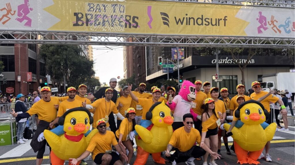 A team lines up at the 2025 Bay to Breakers. (Media Handout: Andres Acosta/David Perry & Associates)