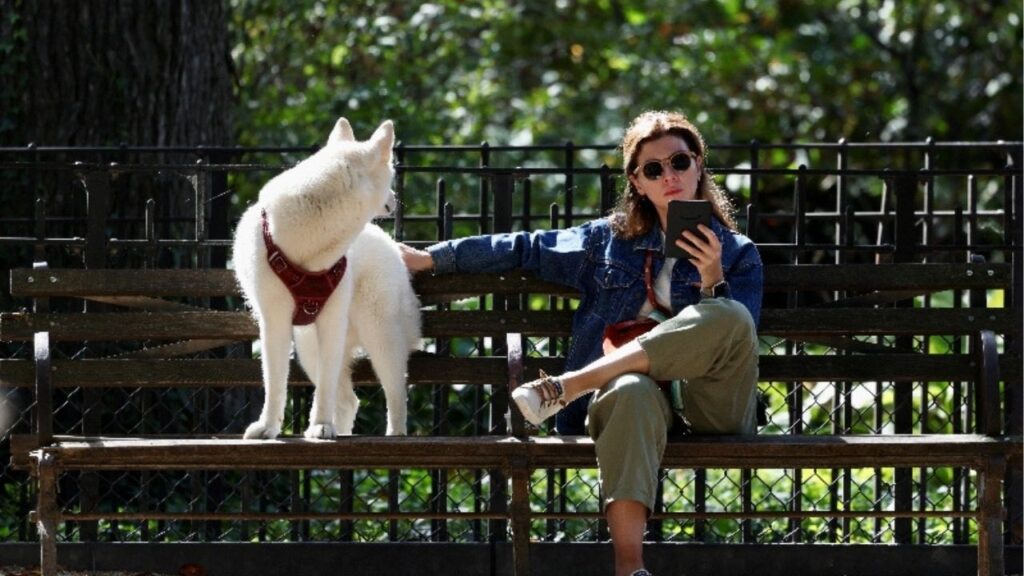 A woman reads on an Amazon Kindle in New York City, U.S., October 19, 2025. (Reuters File)