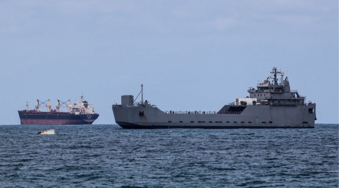 An Israeli naval vessel arrives at Ashdod port, on the day an Israeli rights group and the Global Sumud Flotilla's organisers said activists aboard the Gaza-bound flotilla were intercepted by Israeli naval forces and are being detained at an Israeli port, as seen from Ashdod in southern Israel May 20, 2026. (Reuters/Amir Cohen)