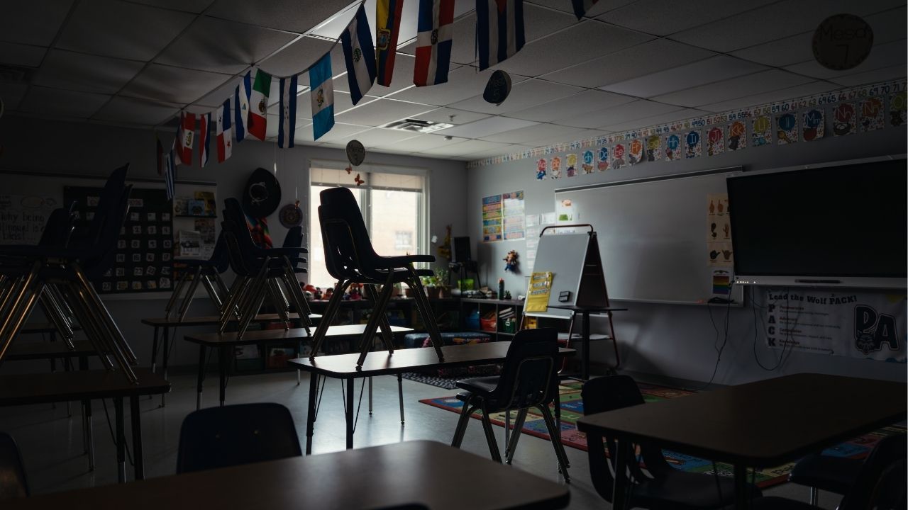 An empty classroom at a public charter school in Richfield, Minn., outside Minneapolis, Feb. 4, 2026. As American women have fewer babies each year, the number of young children in the United States is dwindling. The trend is now catching up to the nation’s public school districts. (Ben Brewer/The New York Times)