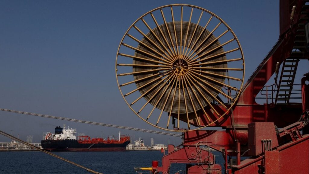 An oil tanker docked at the Port of Fujairah, as the U.S.-Israel conflict with Iran limits marine traffic in the Strait of Hormuz, in Fujairah, United Arab Emirates, May 6, 2026. (Reuters File)