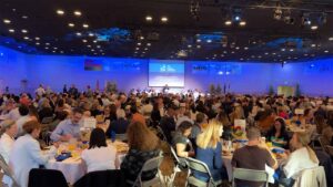 Attendees fill the venue during the 2026 Clovis Mayor’s Annual Breakfast in Clovis, where community leaders, residents and local officials gathered for the annual event. (GV Wire/Eric Martinez)