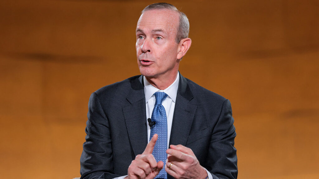 Chairman of the Board and CEO of Chevron Mike Wirth speaks during the 2026 Infrastructure Summit of government officials, corporate executives, and labor leaders, in Washington, D.C., U.S., March 11, 2026. (Reuters/Kylie Cooper)