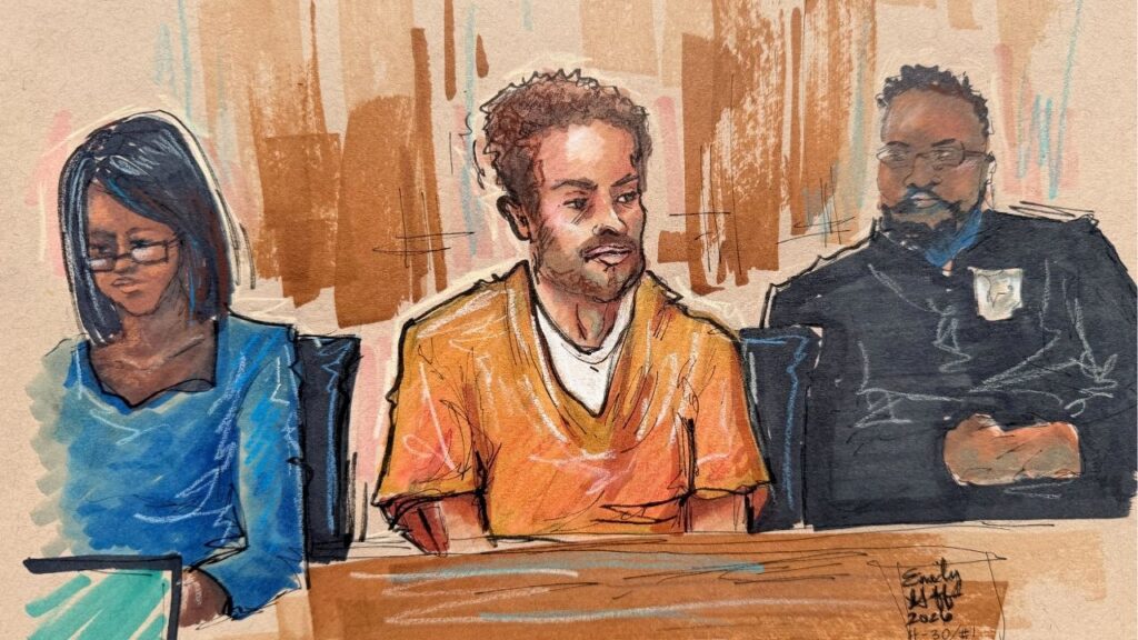 Cole Tomas Allen, a suspect in the White House Correspondents' Association (WHCA) dinner shooting, sits in the courtroom during a hearing after being charged with attempting to assassinate U.S. President Donald Trump, in Washington D.C., U.S., April 30, 2026, in this courtroom sketch. (Reuters File)