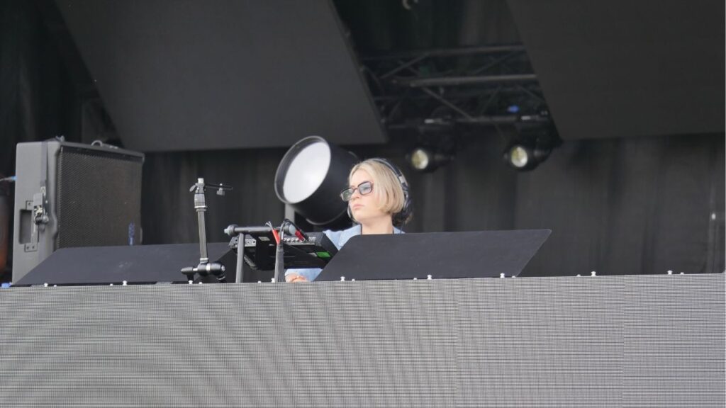 DJ Honey prepares to open the Shabang festival on May 2, 2026. (Anthony W. Haddad)