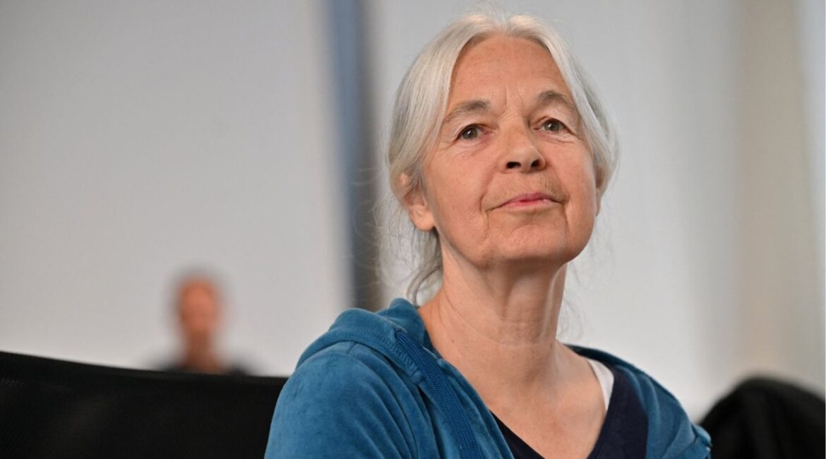 Daniela Klette, accused of being one of the last surviving members of the Red Army Faction group, who was arrested after decades on the run for armed robbery and attempted murder attends her trial in Verden, northern Germany, May 27, 2026. (Sina Schuldt/Pool via Reuters)