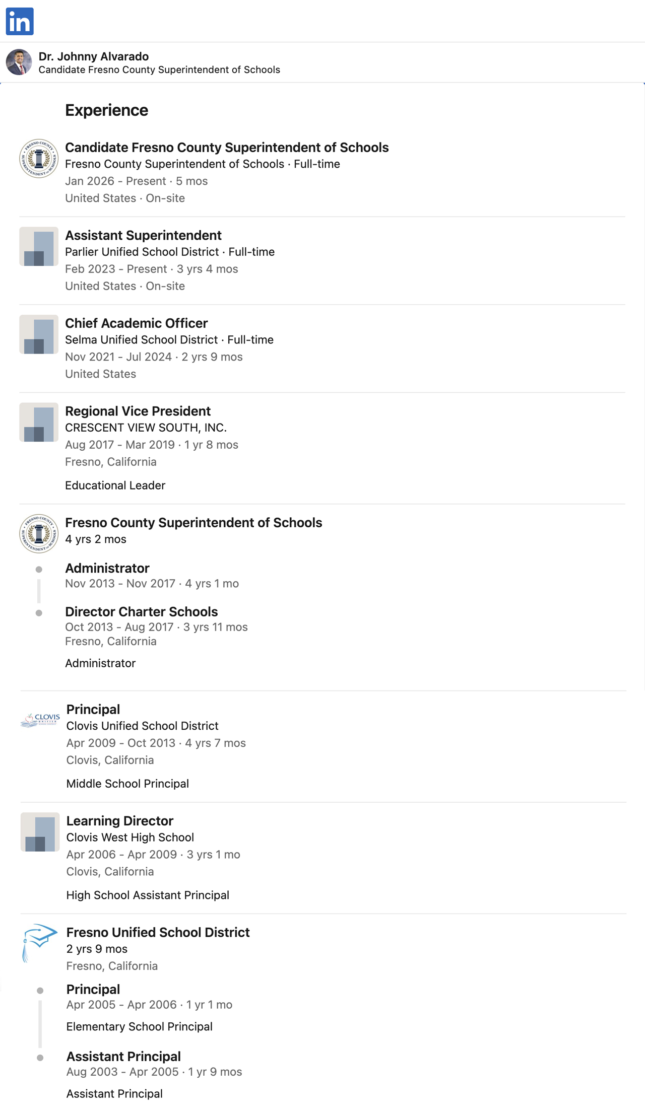 Image of Johnny Alvarado's LinkedIn resumes 