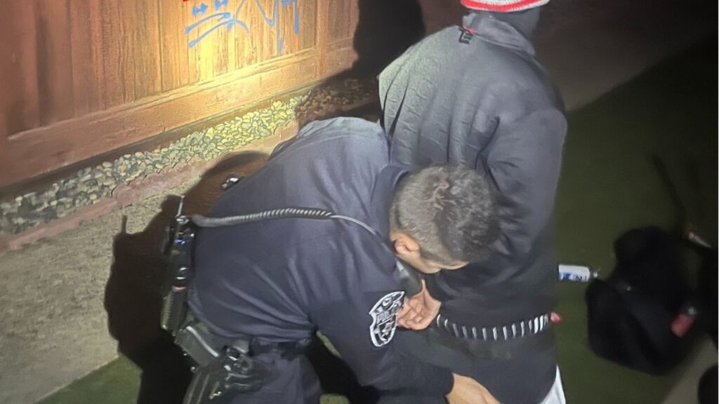 Evan Perez, 21, was arrested on Friday, May 8, 2026, for alleged graffiti vandalism, the Madera Police Department reported. (Madera PD)