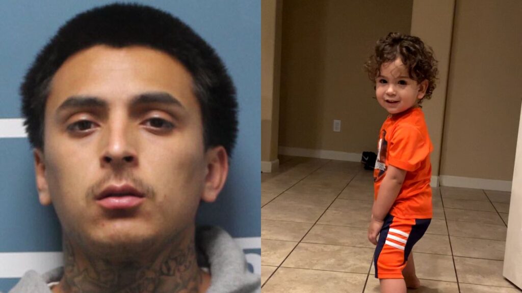 Ezequiel Carlos Ramirez (left), 28, was sentenced to life without parole plus 35 years for torturing and murdering his 23-month-old son, Joziah, in Tulare County in 2020. (Tulare County DA)