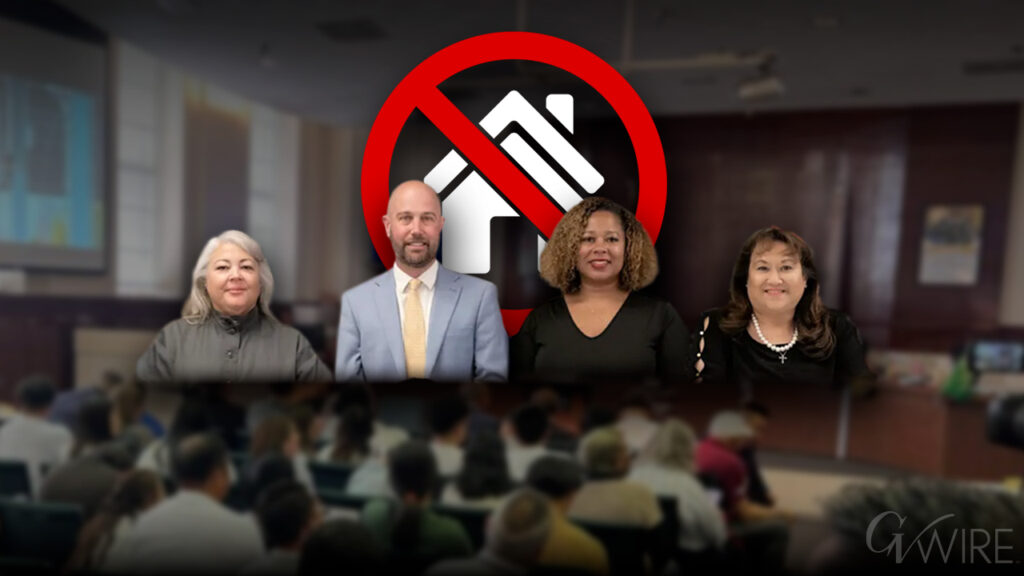 Composite image of four Fresno Unified board members opposed to SEDA