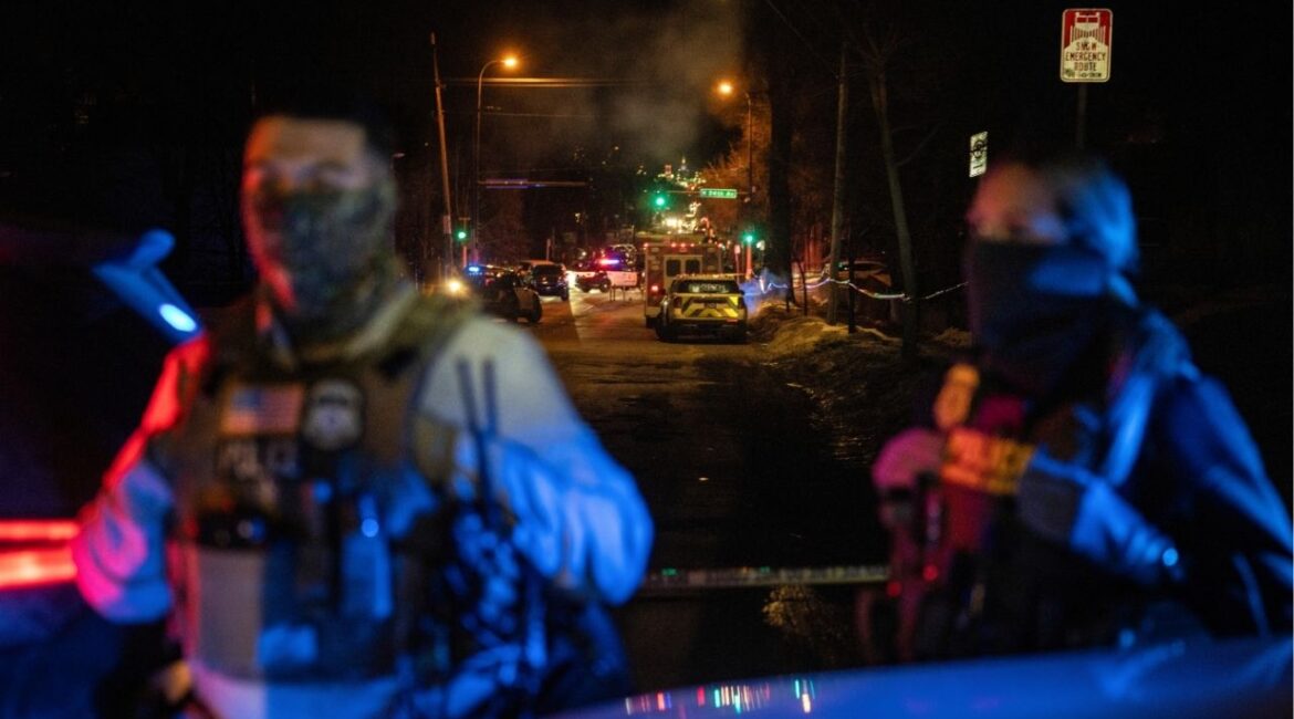 Federal agents near the scene where a federal agent shot a man from Venezuela while trying to detain him in Minneapolis, Jan. 14, 2026. Law enforcement officials from Minnesota and Texas on Friday, May 29, arrested Christian Castro, an Immigration and Customs Enforcement agent accused of shooting the Venezuelan immigrant this year and lying about it. (David Guttenfelder/The New York Times)